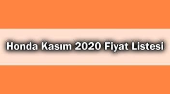 Zamlı Honda Araç Fiyatları? Kasım 2020 Fiyat Listesi